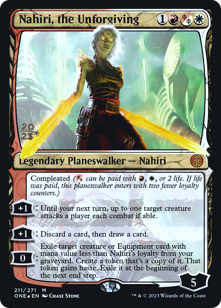 Nahiri, the Unforgiving [Phyrexia: All Will Be One Prerelease Promos] | Exor Games Dartmouth