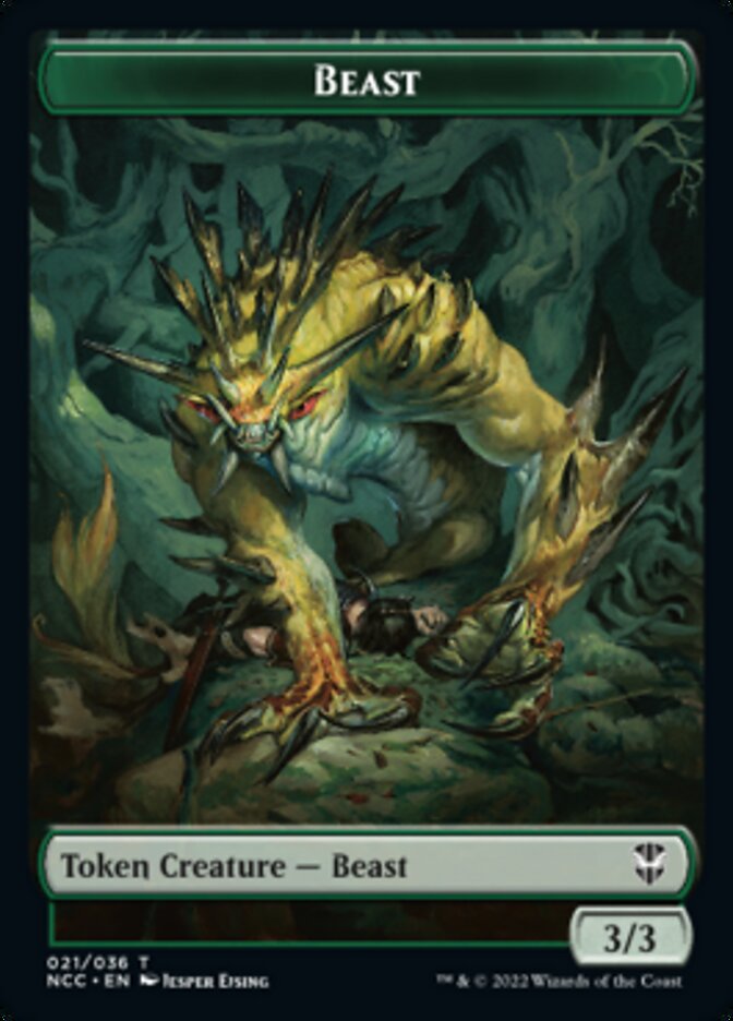 Plant // Beast Double-sided Token [Streets of New Capenna Commander Tokens] | Exor Games Dartmouth