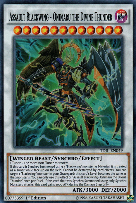 Assault Blackwing - Onimaru the Divine Thunder [TDIL-EN049] Super Rare | Exor Games Dartmouth