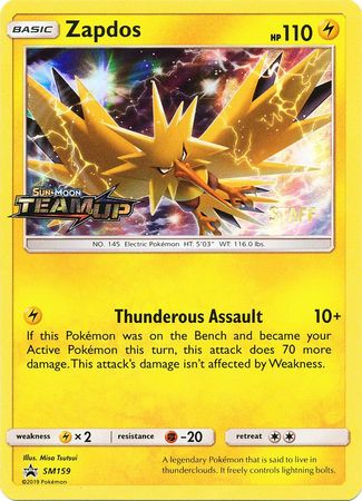 Zapdos (SM159) (Staff) [Sun & Moon: Black Star Promos] | Exor Games Dartmouth