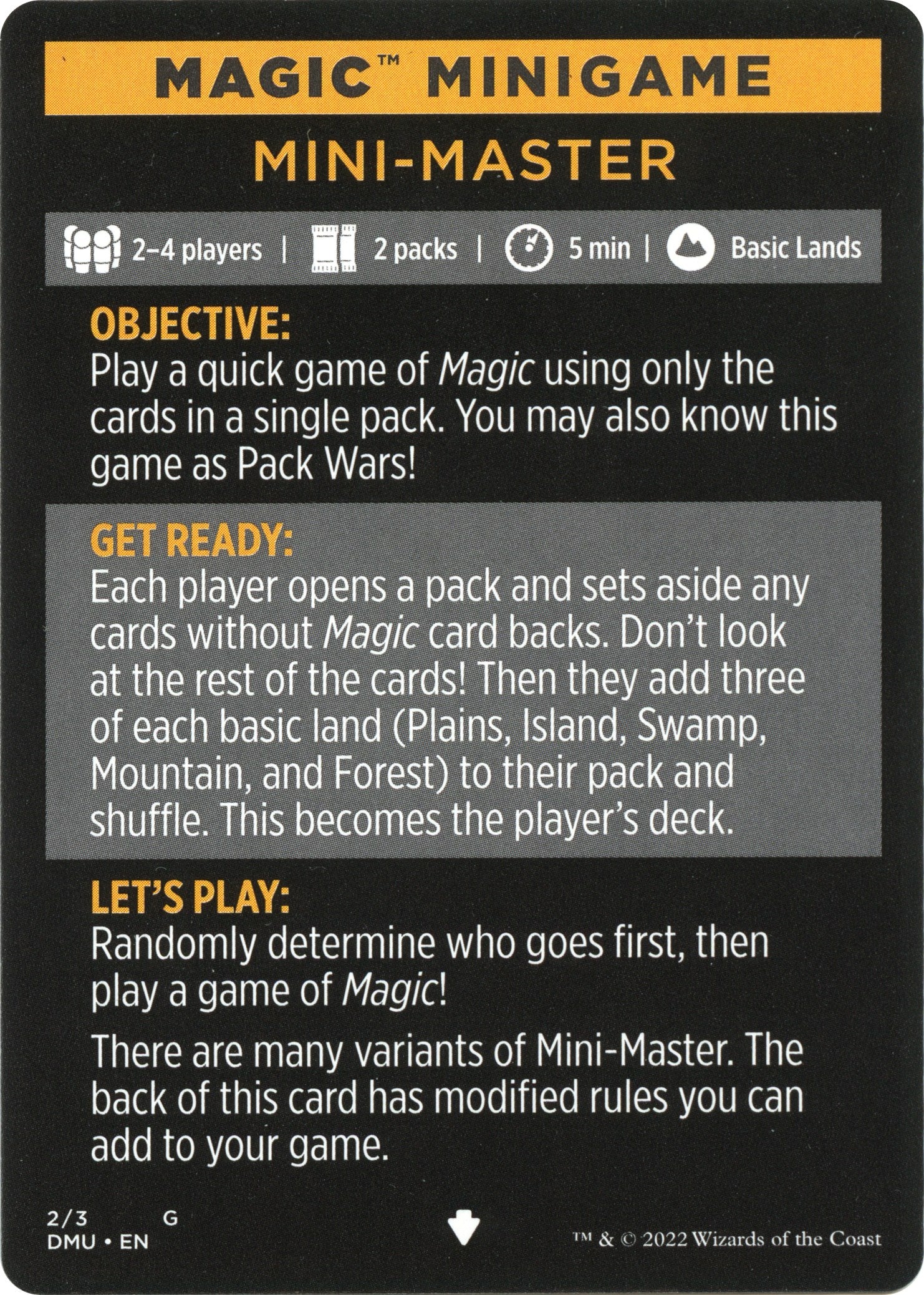 Mini-Master (Magic Minigame) [Dominaria United Minigame] | Exor Games Dartmouth