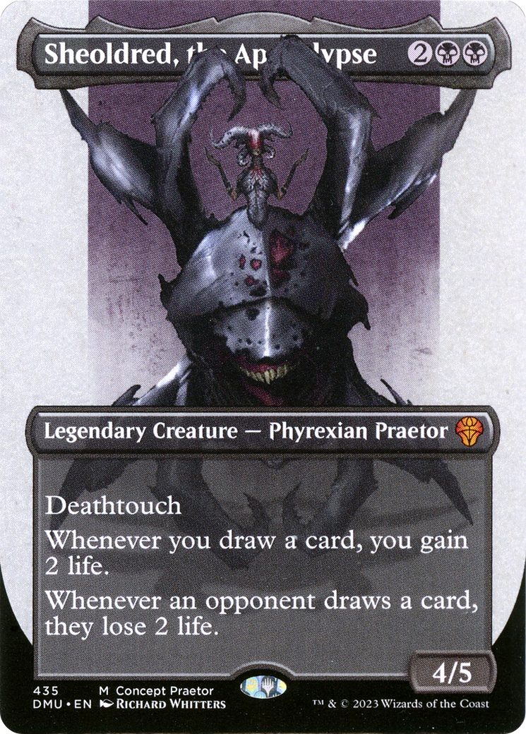 Sheoldred, the Apocalypse (Borderless Concept Praetors) [Phyrexia: All Will Be One] | Exor Games Dartmouth