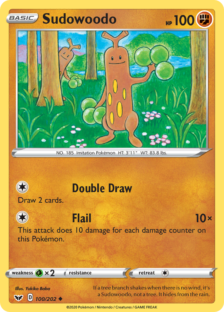 Sudowoodo (100/202) [Sword & Shield: Base Set] | Exor Games Dartmouth