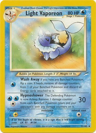 Light Vaporeon (52/105) [Neo Destiny Unlimited] | Exor Games Dartmouth