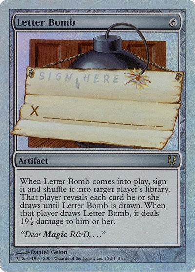 Letter Bomb [Unhinged] | Exor Games Dartmouth