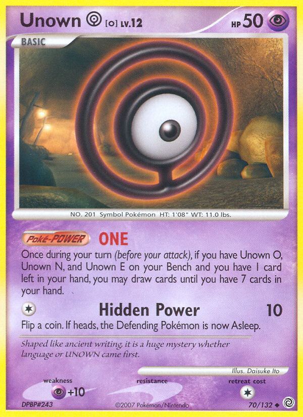 Unown O (70/132) [Diamond & Pearl: Secret Wonders] | Exor Games Dartmouth