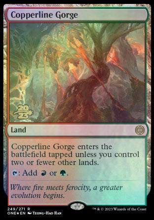 Copperline Gorge [Phyrexia: All Will Be One Prerelease Promos] | Exor Games Dartmouth