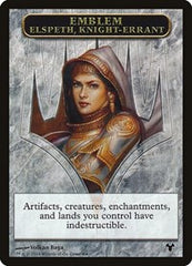 Emblem - Elspeth, Knight-Errant // Soldier Double-Sided Token [Modern Event Deck 2014 Tokens] | Exor Games Dartmouth