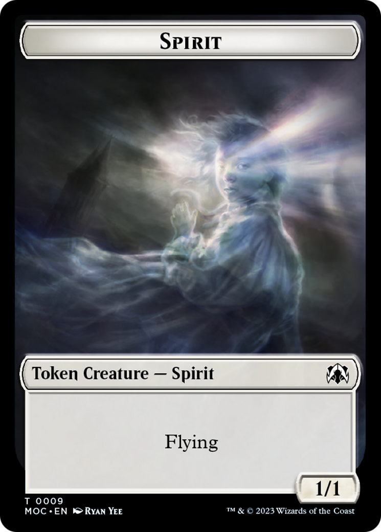 Spirit (9) // Treasure Double-Sided Token [March of the Machine Commander Tokens] | Exor Games Dartmouth