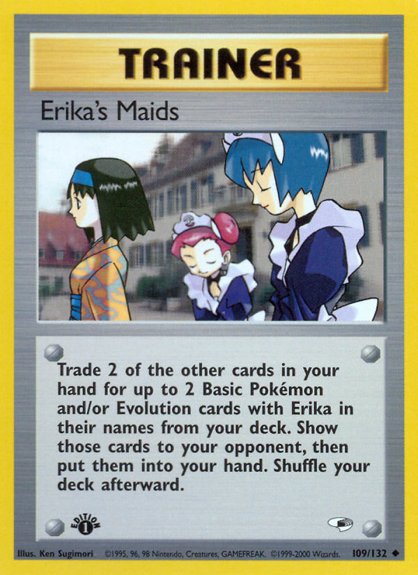 Erika's Maids (109/132) [Gym Heroes 1st Edition] | Exor Games Dartmouth