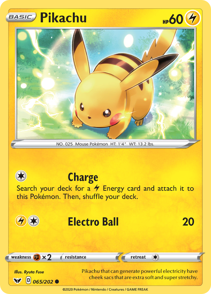 Pikachu (065/202) [Sword & Shield: Base Set] | Exor Games Dartmouth