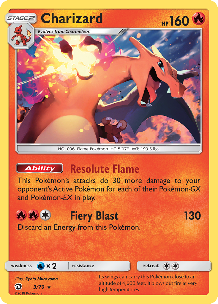 Charizard (3/70) [Sun & Moon: Dragon Majesty] | Exor Games Dartmouth