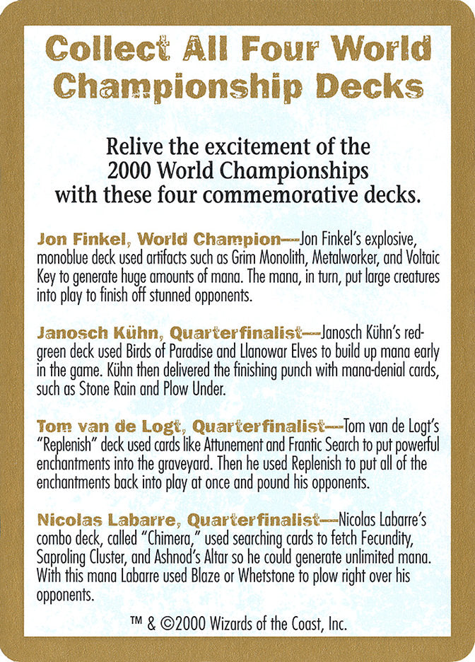 2000 World Championships Ad [World Championship Decks 2000] | Exor Games Dartmouth