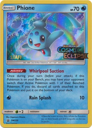 Phione (SM220) (Staff Prerelease Promo) [Sun & Moon: Black Star Promos] | Exor Games Dartmouth