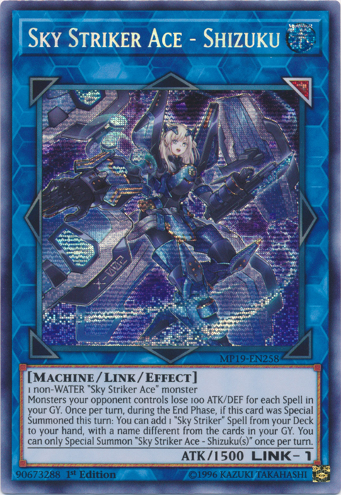 Sky Striker Ace - Shizuku [MP19-EN258] Prismatic Secret Rare | Exor Games Dartmouth