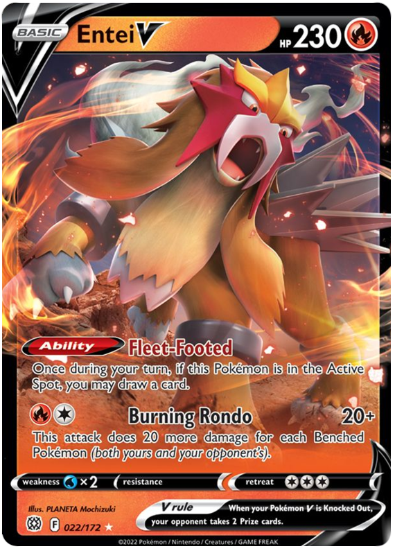 Entei V (022/172) [Sword & Shield: Brilliant Stars] | Exor Games Dartmouth