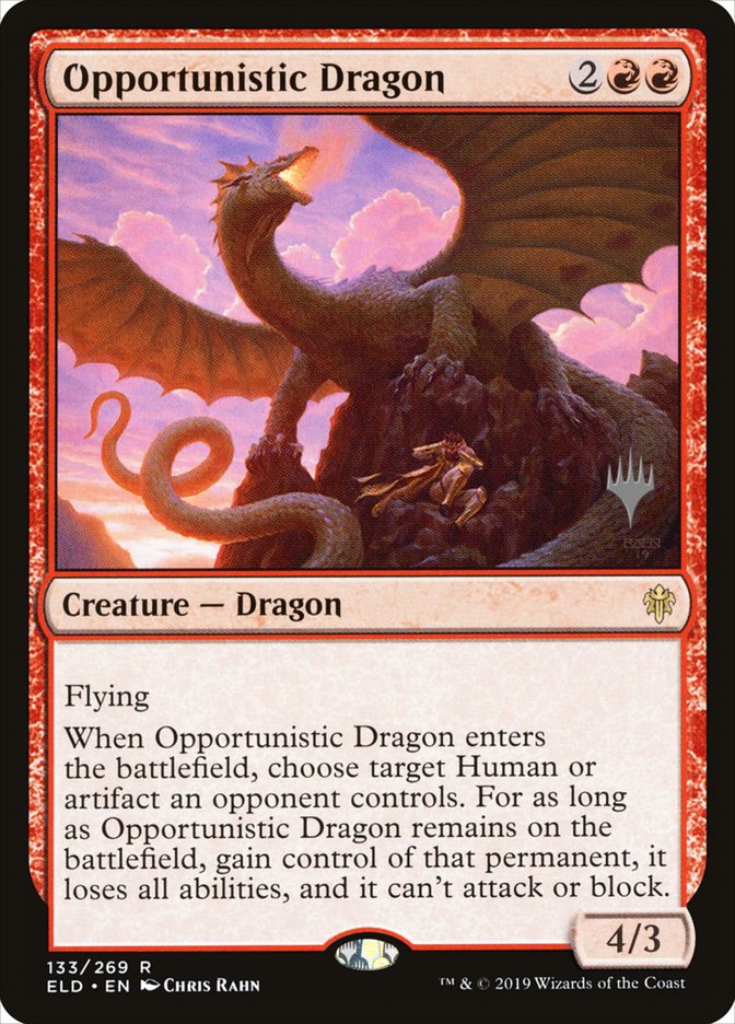 Opportunistic Dragon (Promo Pack) [Throne of Eldraine Promos] | Exor Games Dartmouth