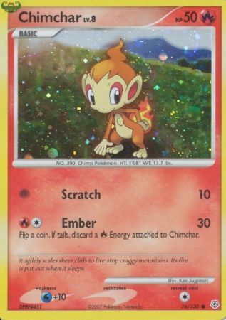 Chimchar (76/130) (Cosmos Holo) [Diamond & Pearl: Base Set] | Exor Games Dartmouth