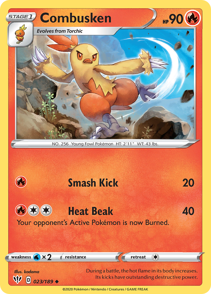 Combusken (023/189) [Sword & Shield: Darkness Ablaze] | Exor Games Dartmouth