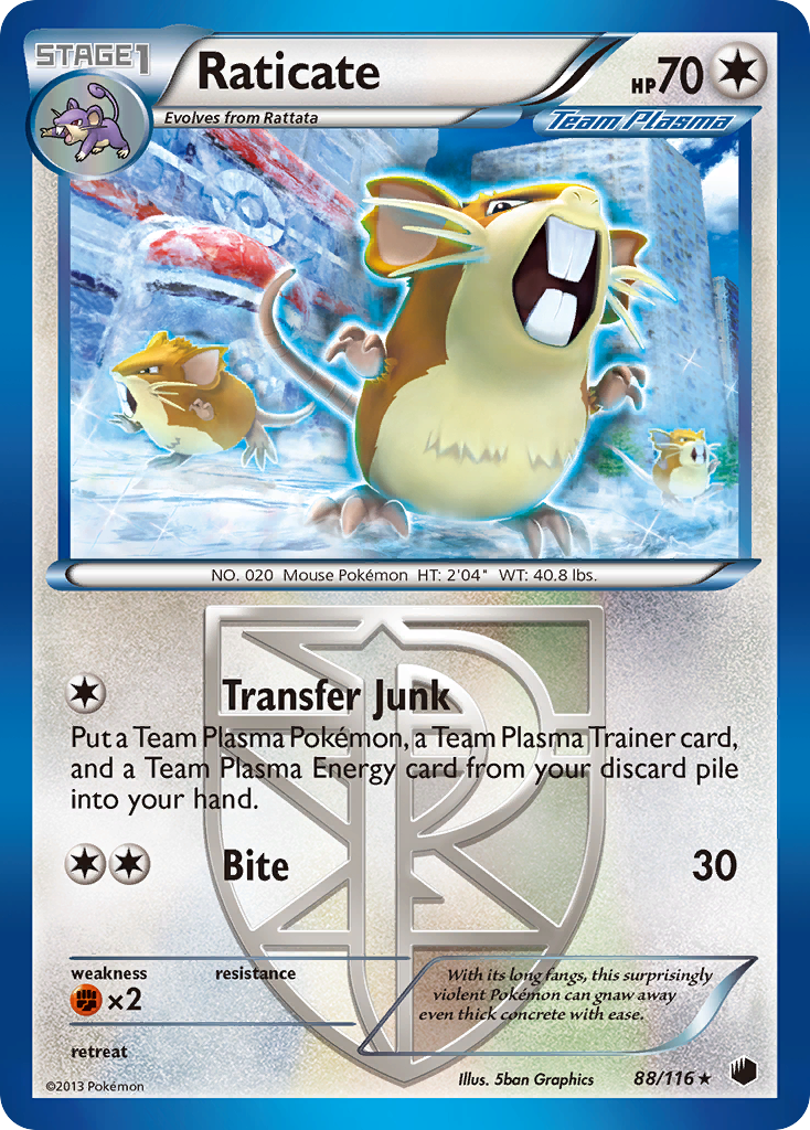 Raticate (88/116) [Black & White: Plasma Freeze] | Exor Games Dartmouth