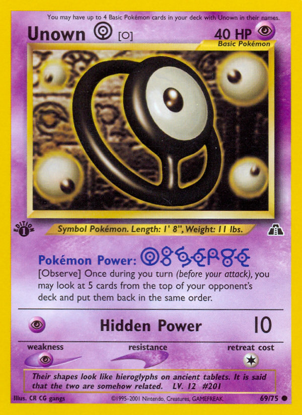 Unown [O] (69/75) [Neo Discovery 1st Edition] | Exor Games Dartmouth