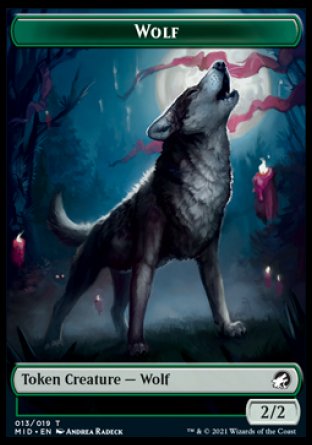 Wolf // Beast (008) Double-sided Token [Innistrad: Midnight Hunt Tokens] | Exor Games Dartmouth