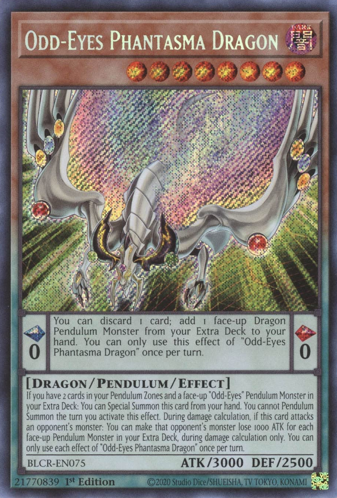 Odd-Eyes Phantasma Dragon [BLCR-EN075] Secret Rare | Exor Games Dartmouth