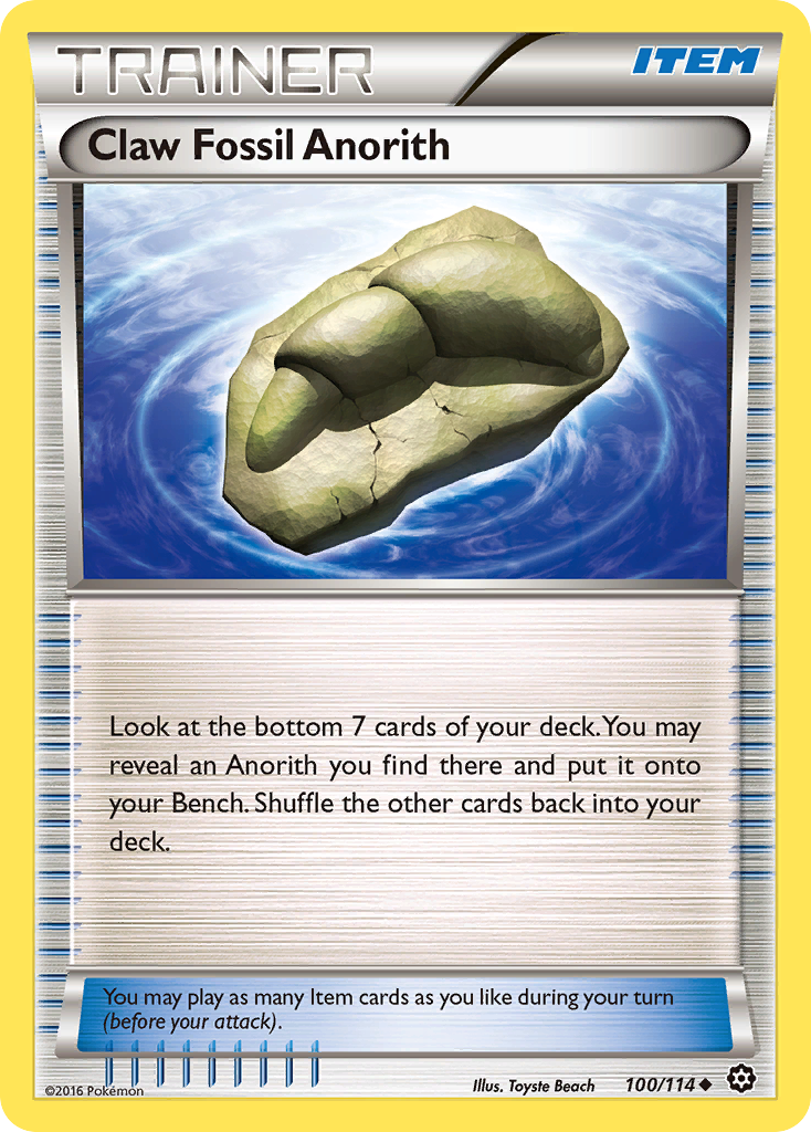 Claw Fossil Anorith (100/114) [XY: Steam Siege] | Exor Games Dartmouth