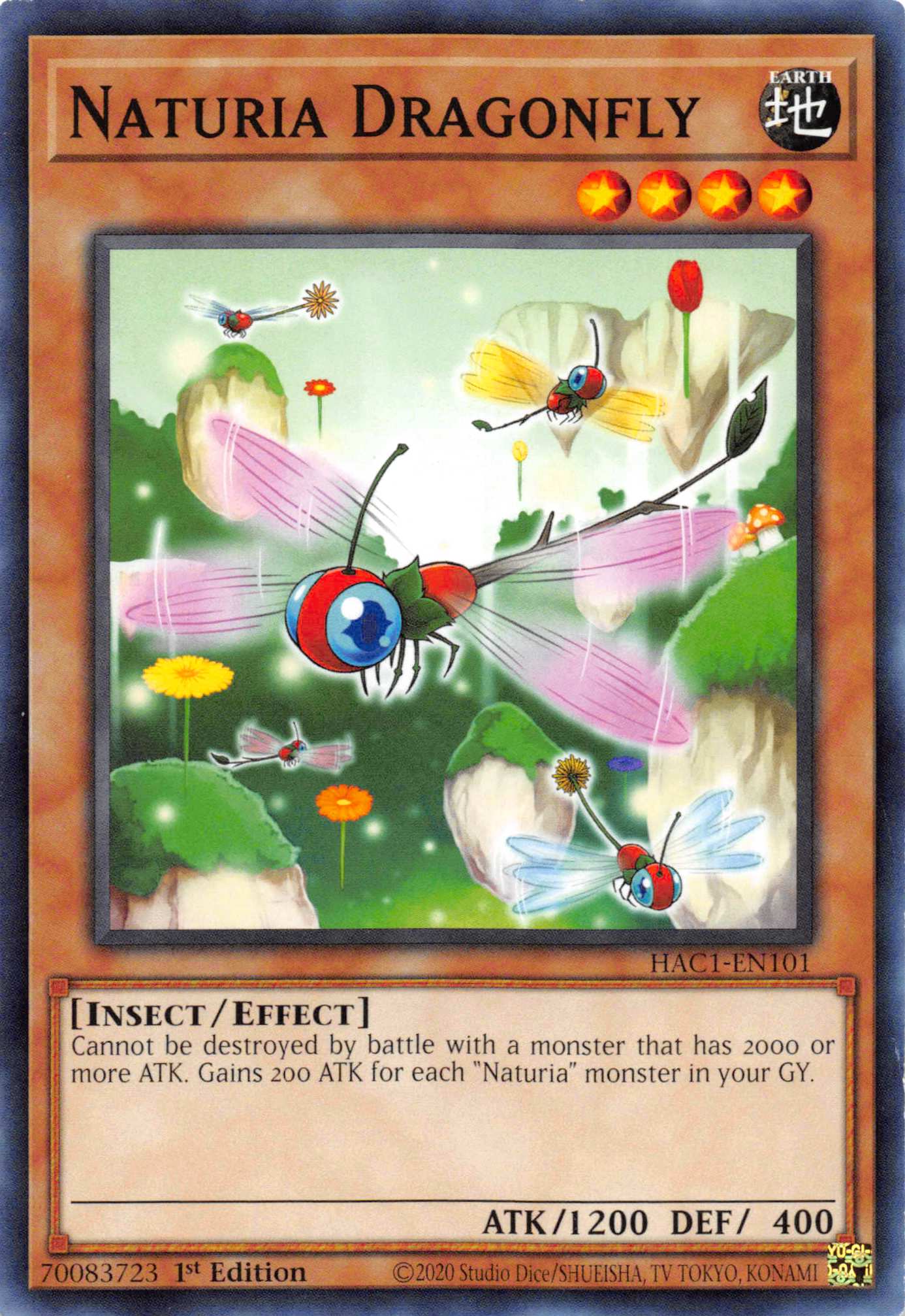 Naturia Dragonfly (Duel Terminal) [HAC1-EN101] Parallel Rare | Exor Games Dartmouth