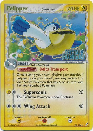 Pelipper (26/100) (Delta Species) (Stamped) [EX: Crystal Guardians] | Exor Games Dartmouth