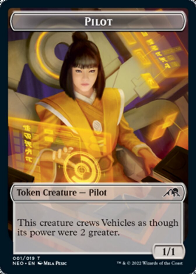 Myr // Pilot Double-sided Token [Kamigawa: Neon Dynasty Commander Tokens] | Exor Games Dartmouth