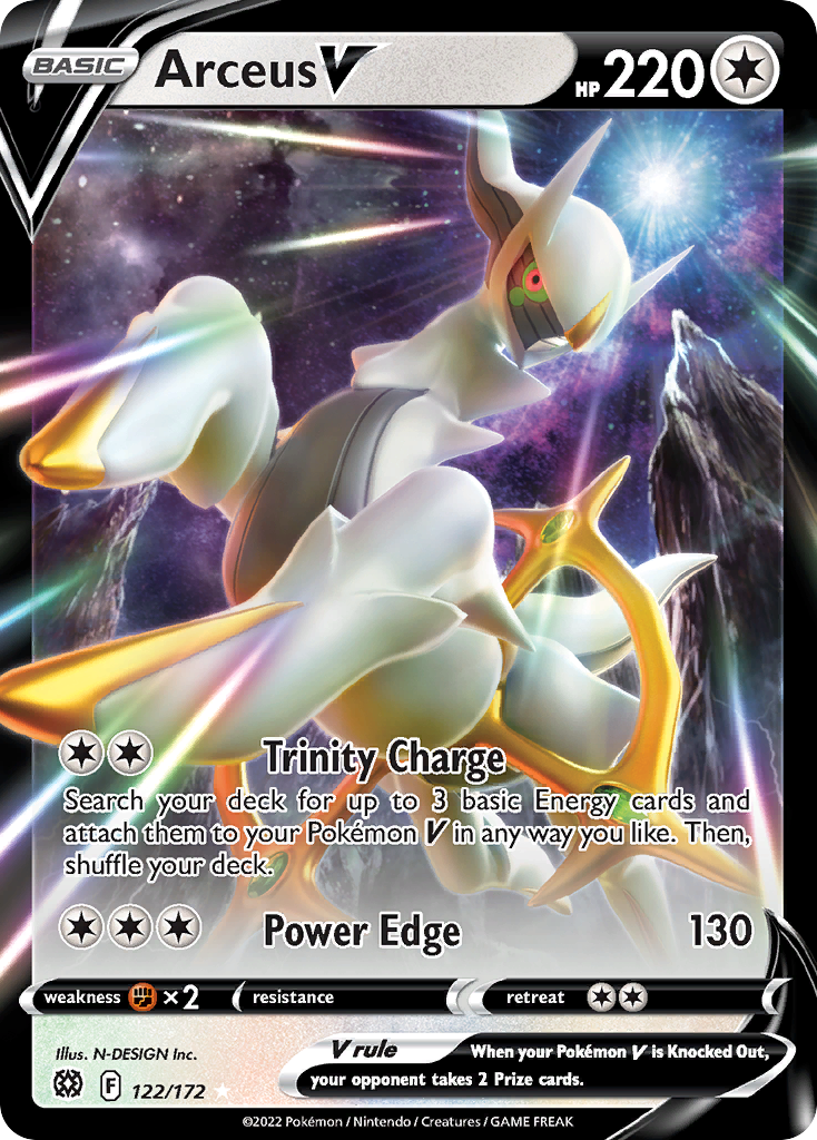 Arceus V (122/172) (Metal Card) [Sword & Shield: Brilliant Stars] | Exor Games Dartmouth