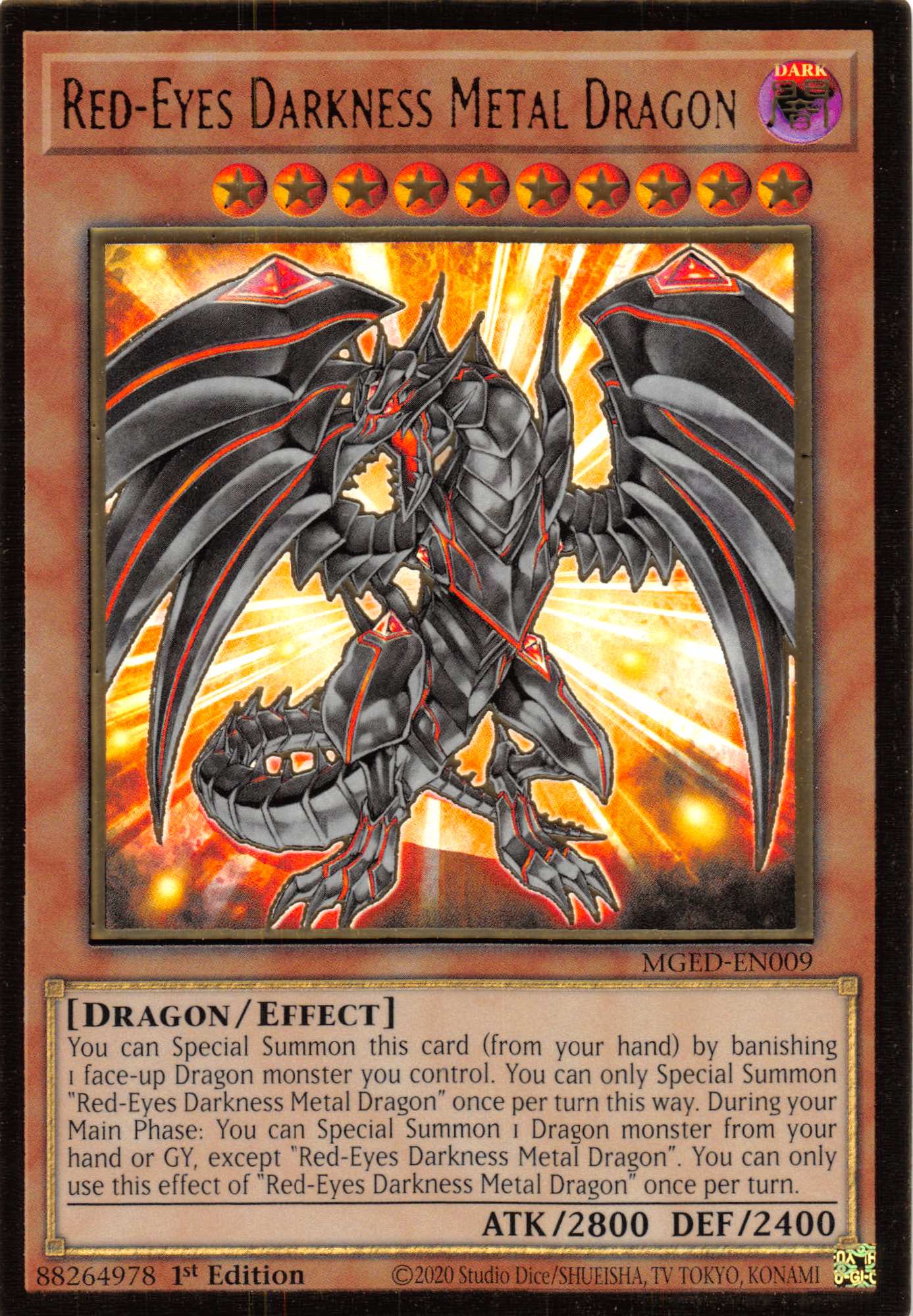 Red-Eyes Darkness Metal Dragon [MGED-EN009] Gold Rare | Exor Games Dartmouth