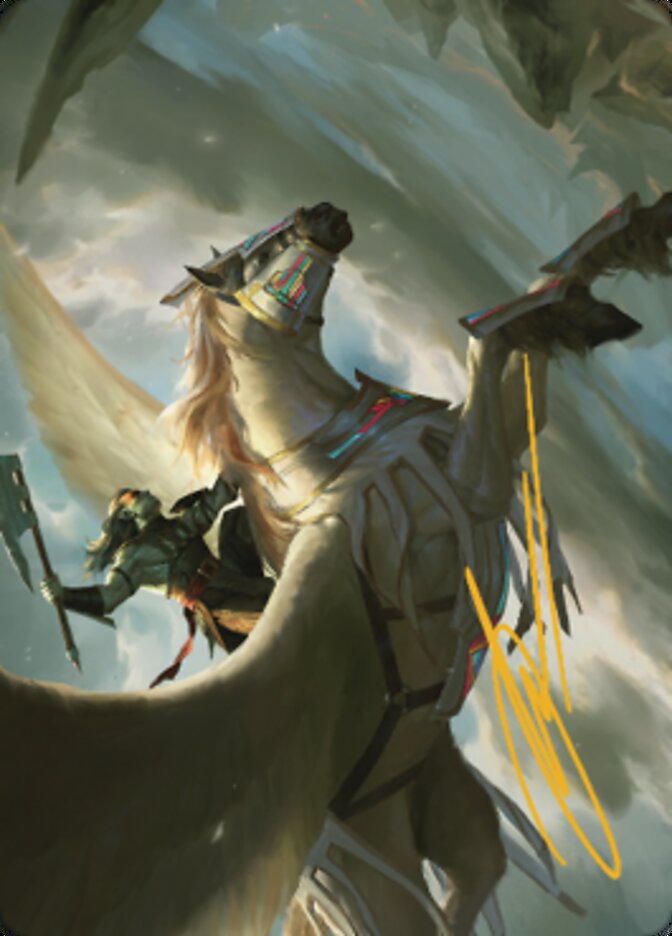 Cleaving Skyrider Art Card (Gold-Stamped Signature) [Dominaria United Art Series] | Exor Games Dartmouth