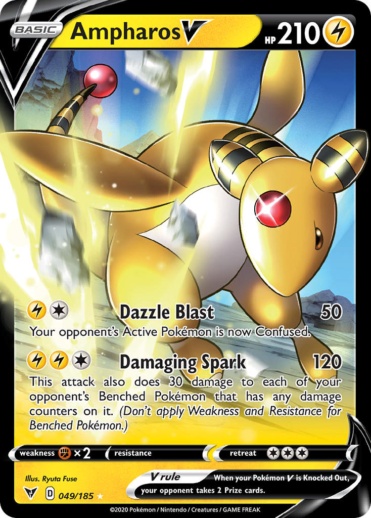 Ampharos V (049/185) [Sword & Shield: Vivid Voltage] | Exor Games Dartmouth