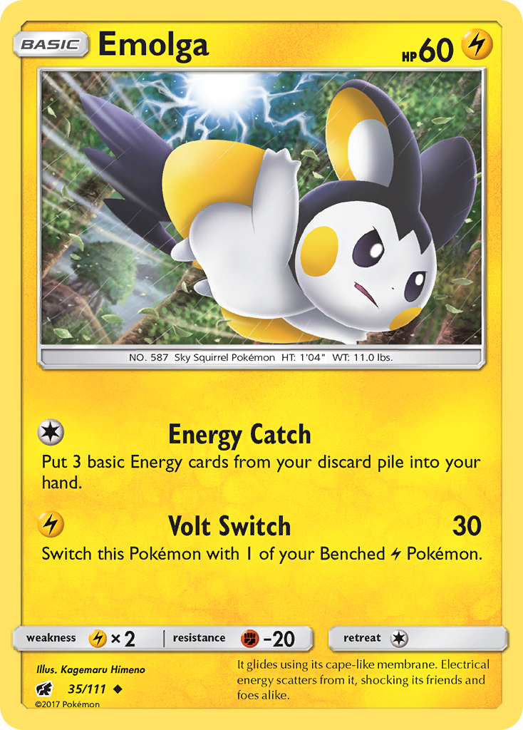 Emolga (35/111) [Sun & Moon: Crimson Invasion] | Exor Games Dartmouth