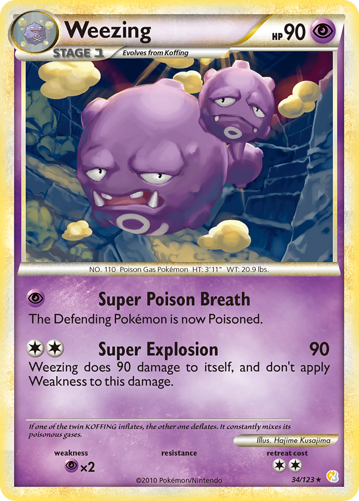 Weezing (34/123) [HeartGold & SoulSilver: Base Set] | Exor Games Dartmouth