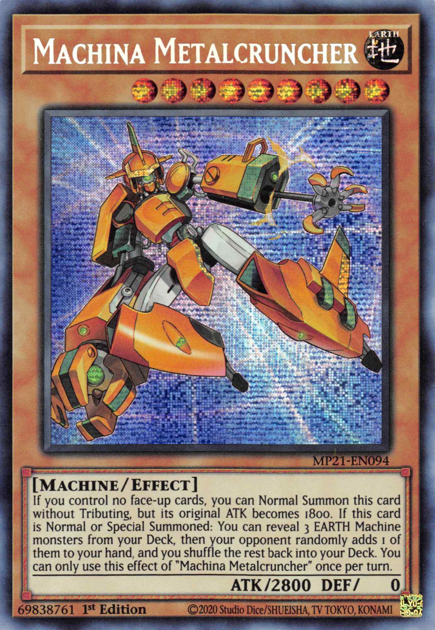 Machina Metalcruncher [MP21-EN094] Prismatic Secret Rare | Exor Games Dartmouth