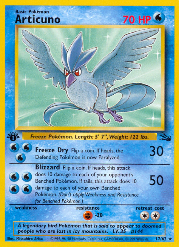 Articuno (17/62) [Fossil 1st Edition] | Exor Games Dartmouth