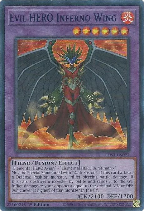 Evil HERO Inferno Wing (Blue) [LDS3-EN027] Ultra Rare | Exor Games Dartmouth