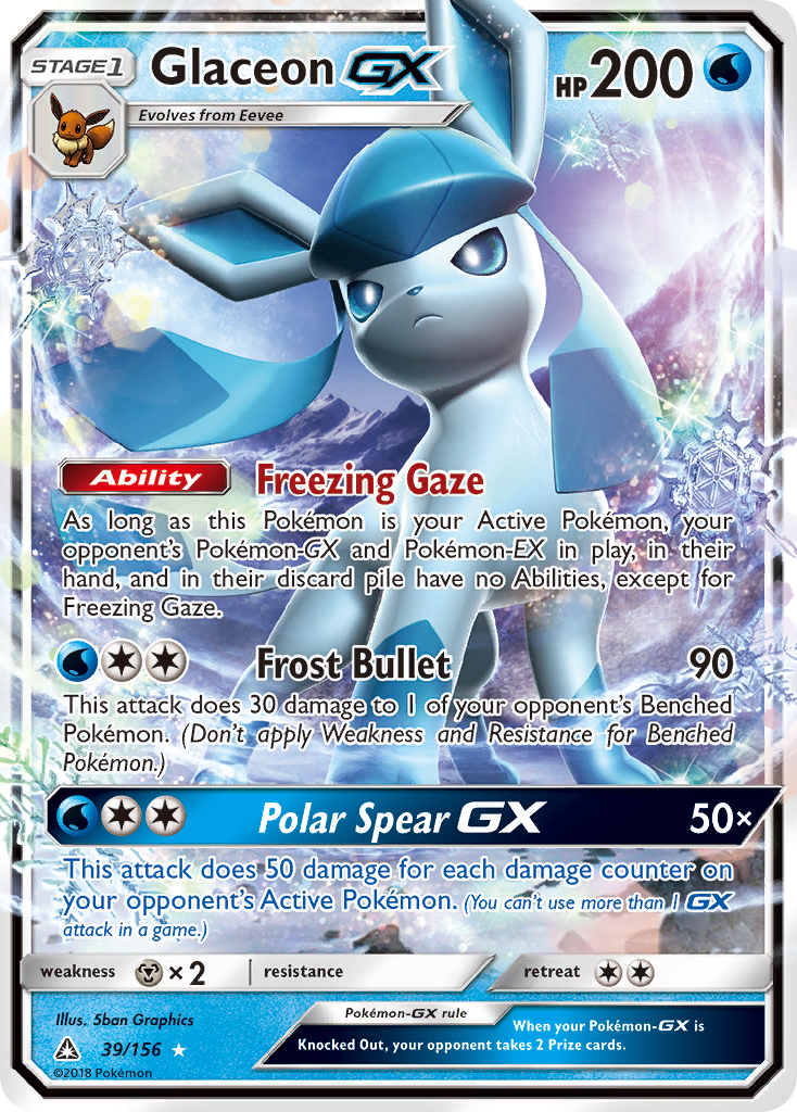 Glaceon GX (39/156) [Sun & Moon: Ultra Prism] | Exor Games Dartmouth