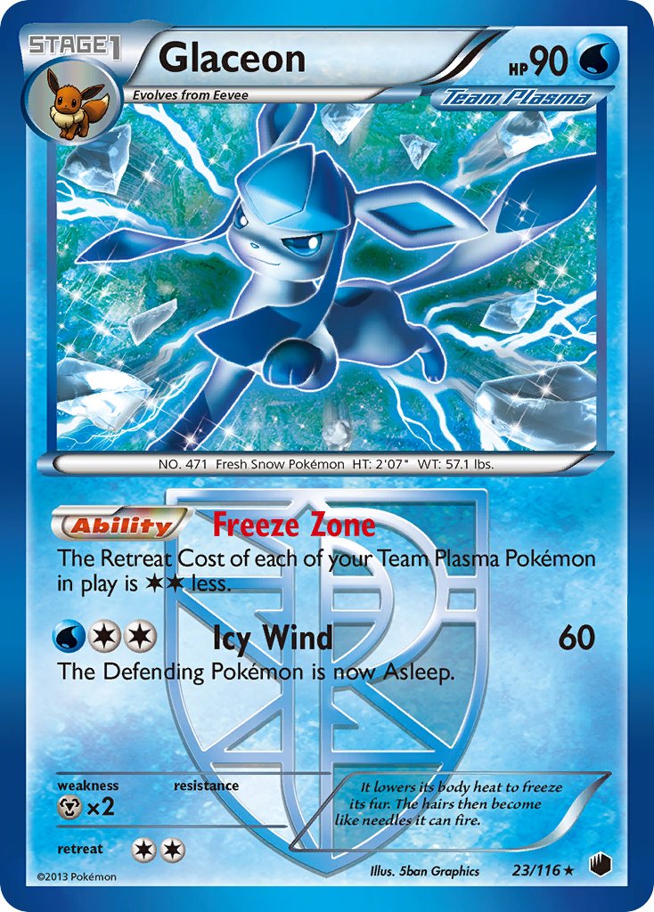 Glaceon (23/116) (Theme Deck Exclusive) [Black & White: Plasma Freeze] | Exor Games Dartmouth