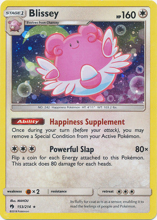 Blissey (153/214) (Cosmos Holo) [Sun & Moon: Lost Thunder] | Exor Games Dartmouth