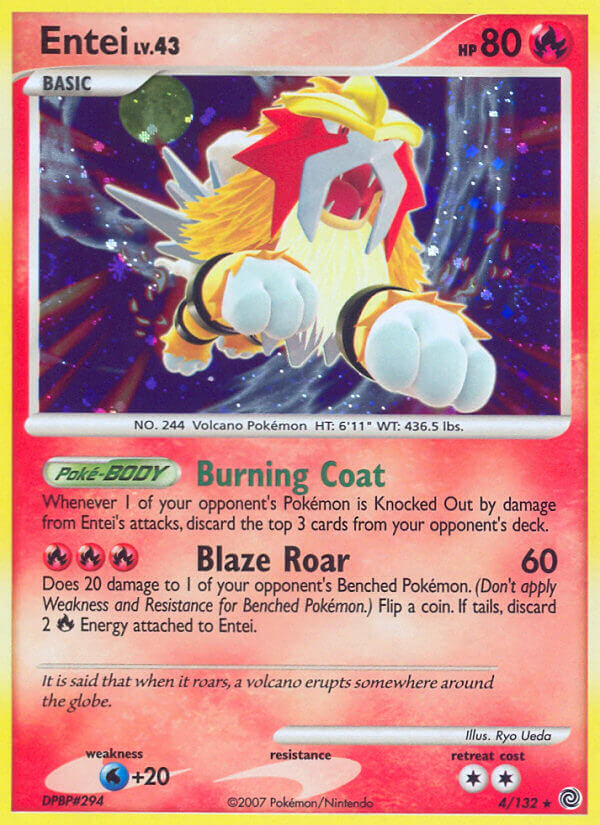 Entei (4/132) (Cracked Ice Holo) [Diamond & Pearl: Secret Wonders] | Exor Games Dartmouth