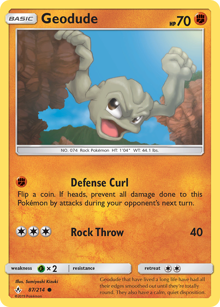 Geodude (87/214) [Sun & Moon: Unbroken Bonds] | Exor Games Dartmouth