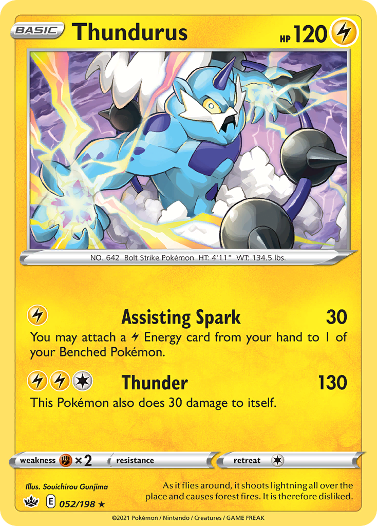 Thundurus (052/198) (Theme Deck Exclusive) [Sword & Shield: Chilling Reign] | Exor Games Dartmouth