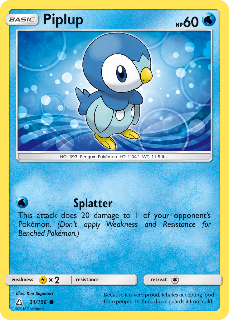 Piplup (31/156) [Sun & Moon: Ultra Prism] | Exor Games Dartmouth