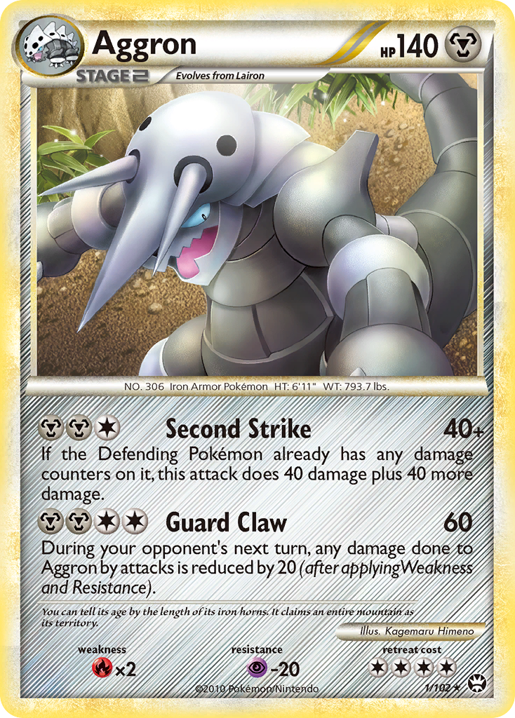 Aggron (1/102) [HeartGold & SoulSilver: Triumphant] | Exor Games Dartmouth