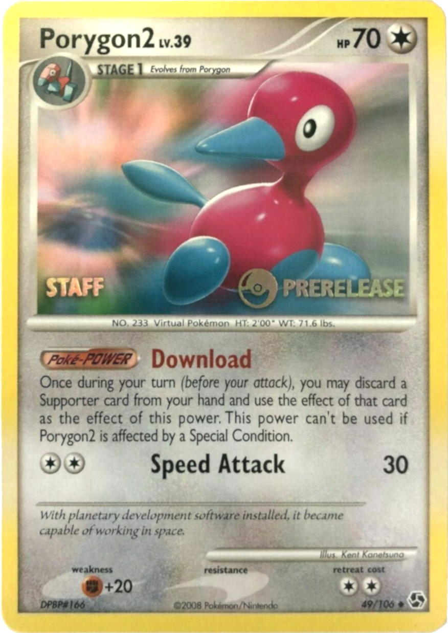 Porygon2 (49/106) (Staff Prerelease Promo) [Diamond & Pearl: Black Star Promos] | Exor Games Dartmouth