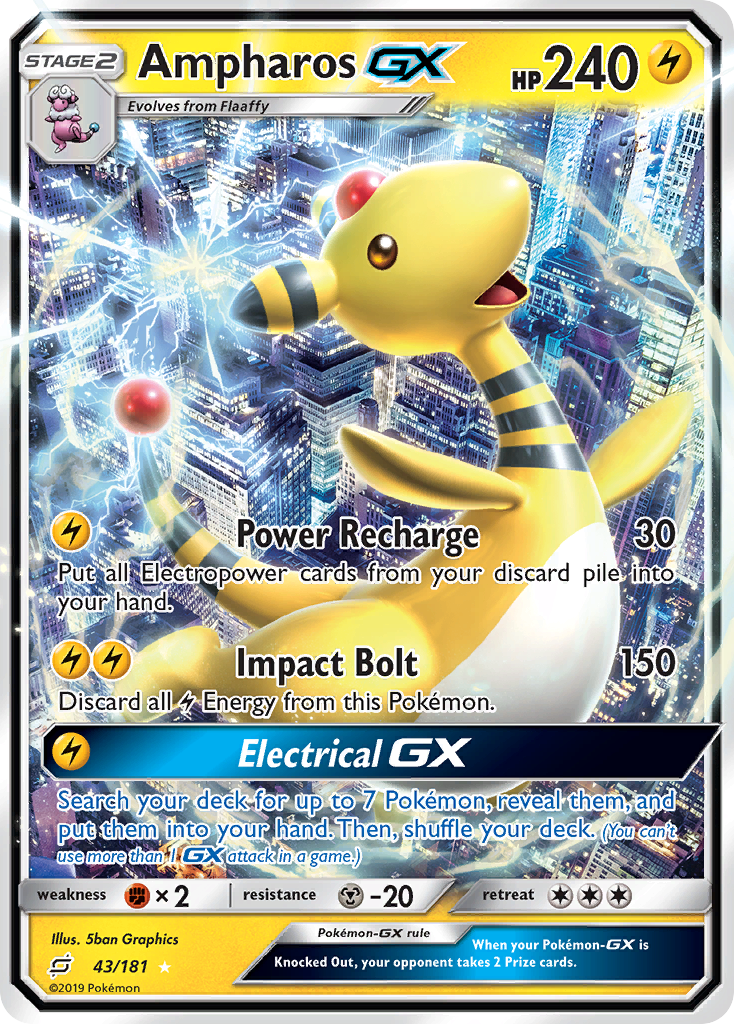 Ampharos GX (43/181) [Sun & Moon: Team Up] | Exor Games Dartmouth